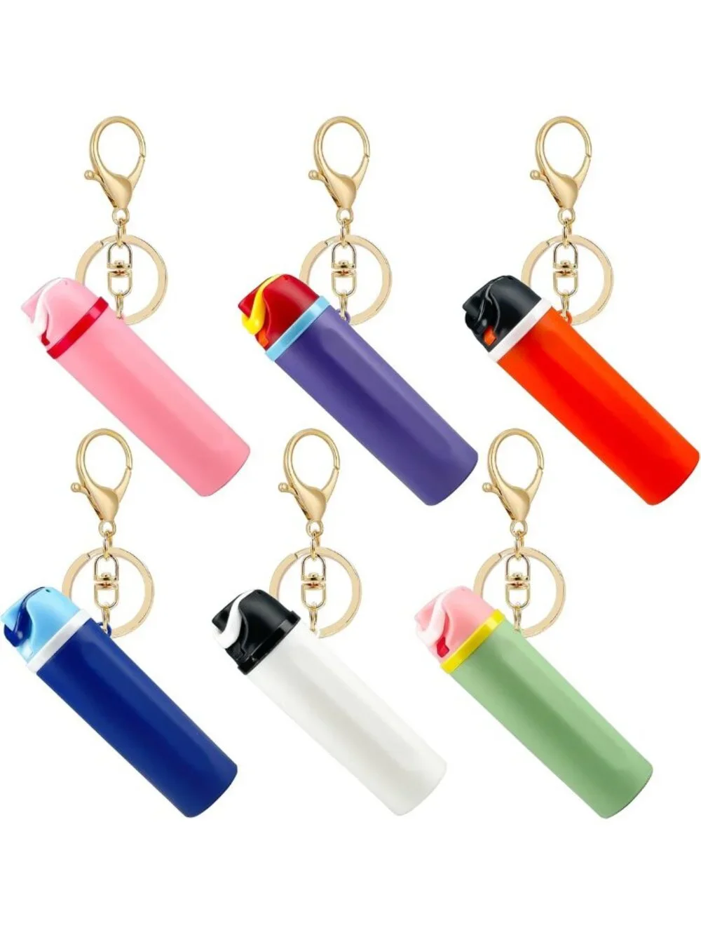 Trendy Mini Bottle Keychain Accessories for Water Tumblers & Lip Balm Holder